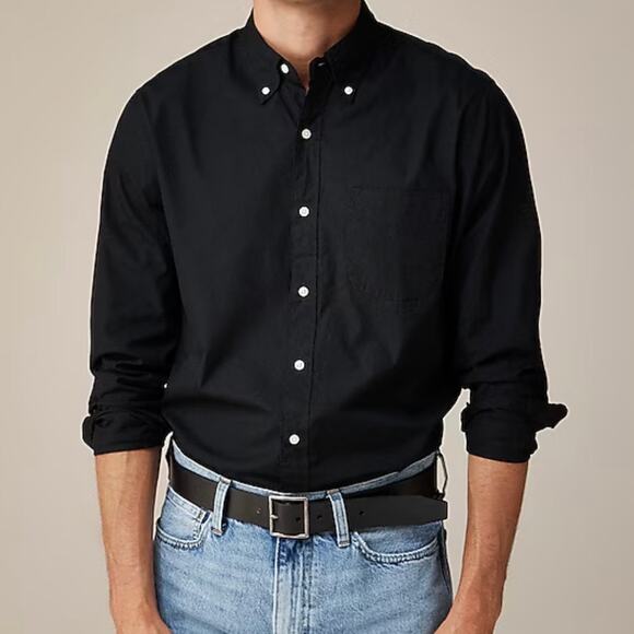 J Crew Men's Secret Wash Cotton Poplin Button Down Shirt Small Black - Picture 1 of 15